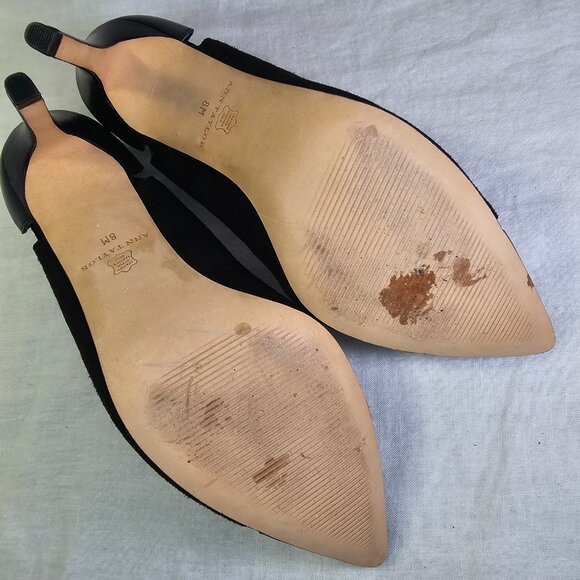 Ann Taylor Katlin 3.5” Stiletto Heel Cutout Scarpin Slip On Suede Pumps 8M - Picture 9 of 15
